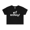 wtf anthony? political crop t-shirt in black — fthis
