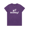 wtf anthony? protest t-shirt in purple, AS Colour Maple — fthis