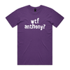 wtf anthony? political t-shirt in purple — fthis