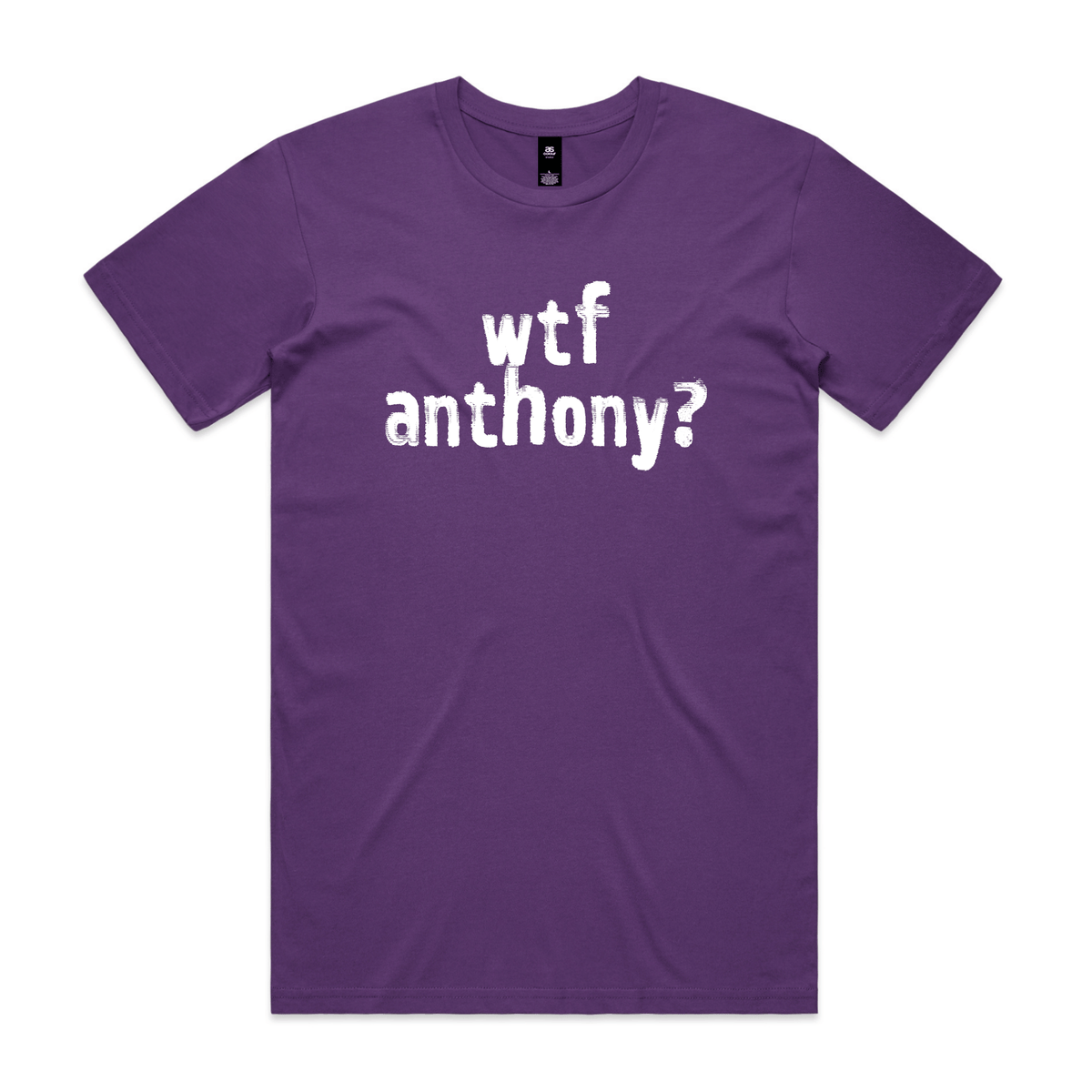 wtf anthony? political t-shirt in purple — fthis